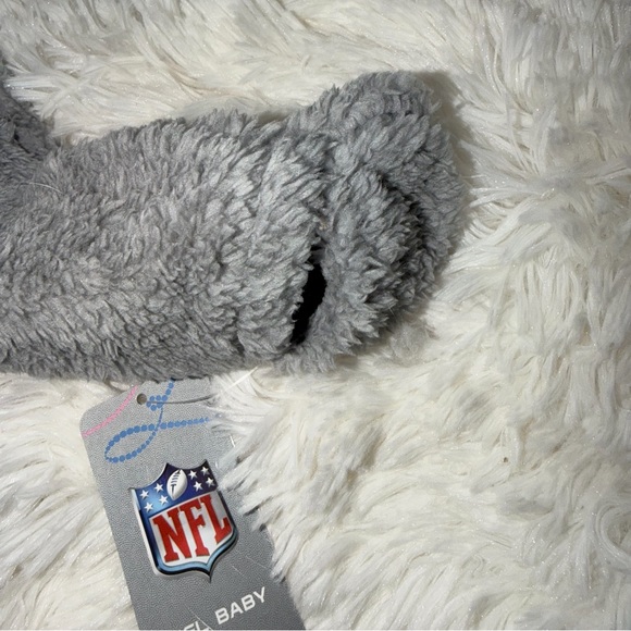 NFL Kids Navy and Gray Fleece Seahawks Footie Hooded Onesie 6-9 Months - Picture 8 of 8